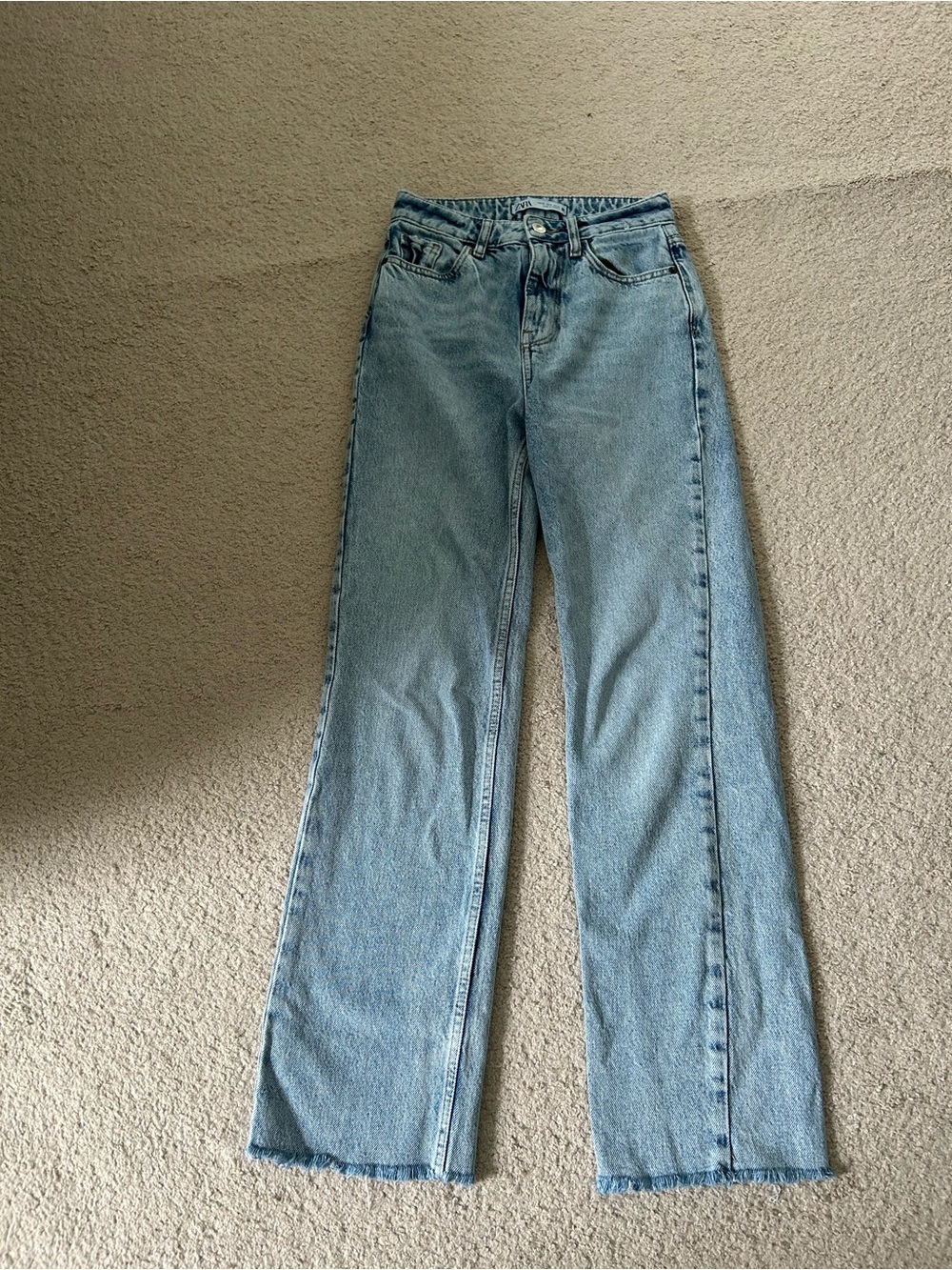 Zara Light Blue Wide Leg Jeans